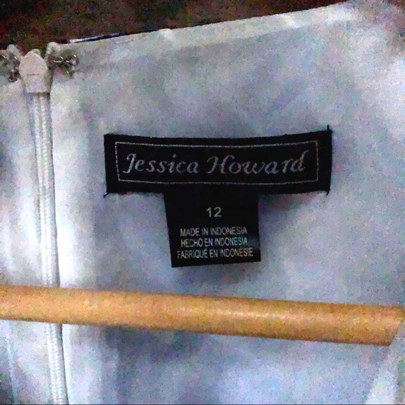 JESSICA HOWARD fit and flare sleeveless blue/white belted floral dress, size 12 - Picture 8 of 9